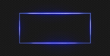 Rectangular frame with light effects.Blue frame.Vector illustration, eps