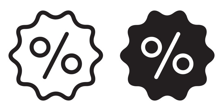 ofvs126 OutlineFilledVectorSign ofvs - sale badge vector icon . percent price tag . special offer . discount . isolated transparent . black outline filled version . AI 10 / EPS 10 . g11464