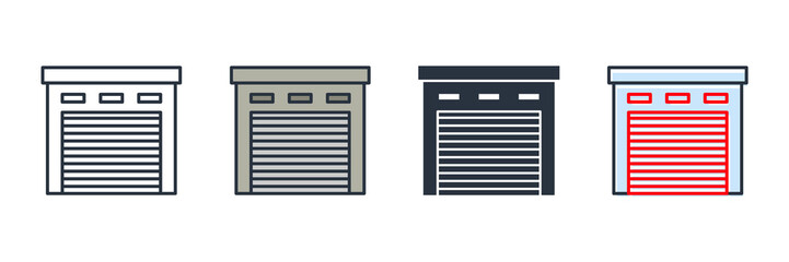 garage building icon logo vector illustration. garage symbol template for graphic and web design collection