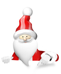 Santa Claus pointing 3d-illustration