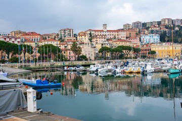 Port of Ponente on the Ligurian coast in Imperia Province, Italy