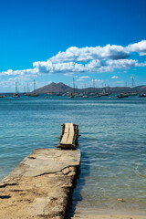 Wooden pier on Mediterranean Sea 