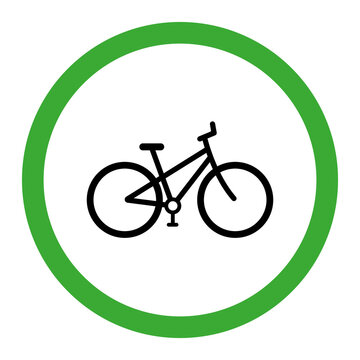 Bicycle. Parking is allowed. Parking is prohibited. Vector image.