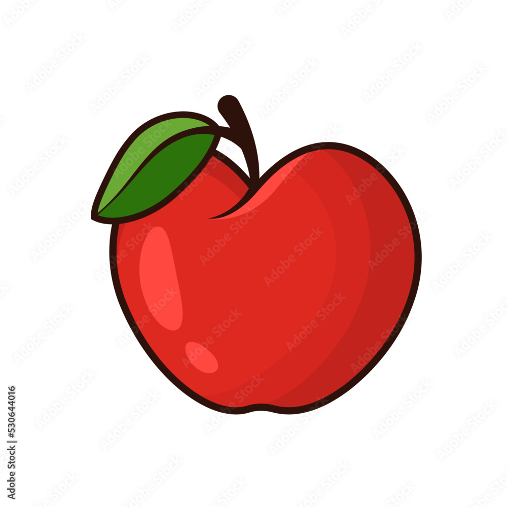 Wall mural red apple isolated on white background