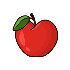 Red apple isolated on white background