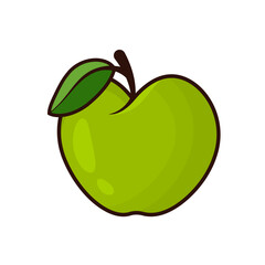 Green apple isolated on white background