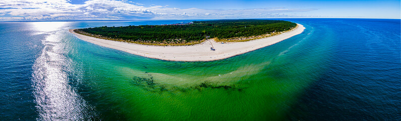 Panorama.Aerial view of the promontorz of the Hel Peninsula on an autumn ,sunnz daz.