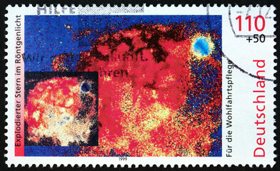 Postage stamp Germany 1999 image of exploding star