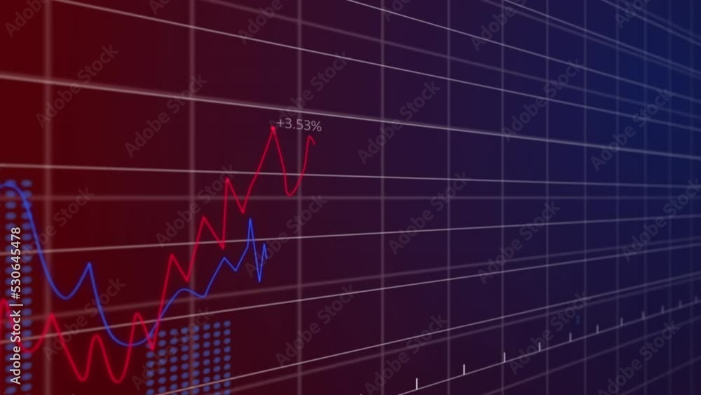 Poster animation of data processing over blue background