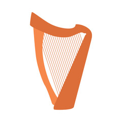 Isolated orange irish harp icon Vector