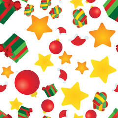 set of christmas decorations seamless pattern