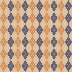 Autumn Fall argyle vector pattern as seamless background for fabric, textile, clothing and wrapping paper