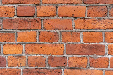 Empty brick red wall. background of a old brick house.
