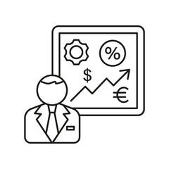 Research, analytics concept line icon. Simple element illustration. Research, analytics concept outline symbol design from business set. Can be used for web and mobile on white background