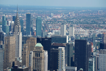 new york city aerial panorama from hudson yards terrace - obrazy, fototapety, plakaty