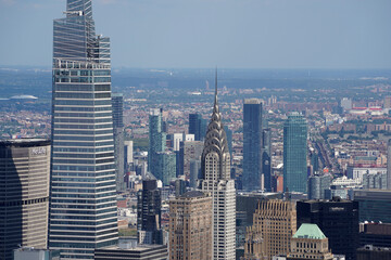 new york city aerial panorama from hudson yards terrace
