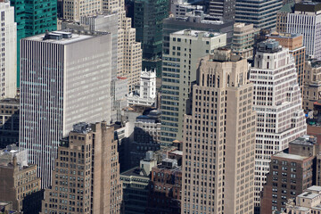 Fototapeta na wymiar new york city aerial panorama from hudson yards terrace