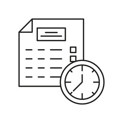 Deadline, clock concept line icon. Simple element illustration. Deadline, clock concept outline symbol design from business set. Can be used for web and mobile on white background