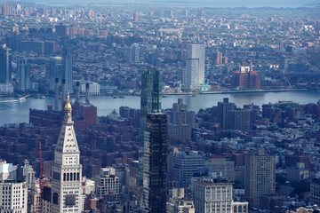 new york city aerial panorama from hudson yards terrace