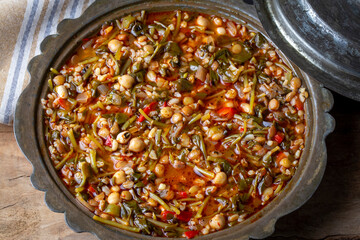 Traditional delicious Turkish food; Pirpirim is a meal made with purslane, belonging to the Gaziantep region, between the main course and the soup..Turkish name; Pirpirim asi - yemegi