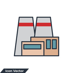 factory building icon logo vector illustration. industrial building symbol template for graphic and web design collection