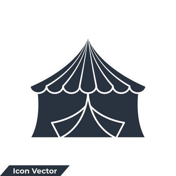 circus tent icon logo vector illustration. circus tent building symbol template for graphic and web design collection
