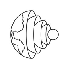 Core Earth concept line icon. Simple element illustration. Core Earth concept outline symbol design from space set. Can be used for web and mobile on white background