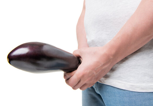 eggplant arousal food imitating potency isolated on white background