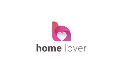 Letter h creative 3d love logo
