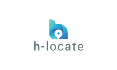 Letter h location pin 3d realistic logo