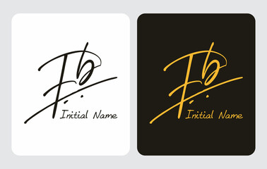Fb F b initial handwriting Fb initial handwriting signature logo template vector hand lettering for designs or for identity
