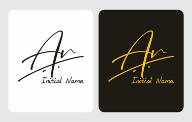 Ar A r initial handwriting Ar initial handwriting signature logo template vector hand lettering for designs or for identity