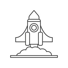 Rocket, cosmos concept line icon. Simple element illustration. Rocket, cosmos concept outline symbol design from space set. Can be used for web and mobile on white background