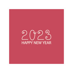 Happy New Year 2023! Vector for design New Year greeting card, cover, logo.