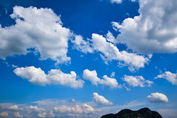 blue sky and soft white cloud background and texture