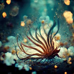 A glimpse of the underwater realm 3D illustration with dramatic lighting and cool colors