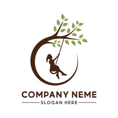 child tree swing logo design