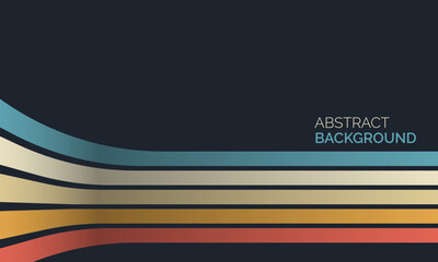 Retro abstract 1970's background design with stripes. Vintage geometric colorful lines. Vector illustration.