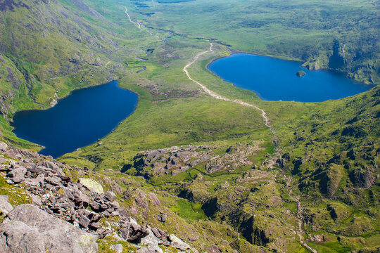View from Devill's Ladder to Hag Glen with its lakes