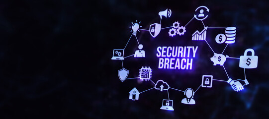 Internet, business, Technology and network concept. Cyber security data protection business technology privacy concept. 3d illustration