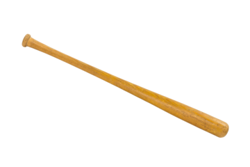 Vintage worn baseball bat isolated.