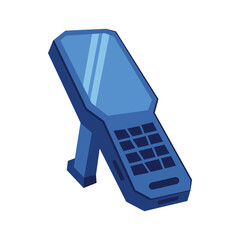 Manual data collection terminal for inventory in a warehouse, inventory control, barcode scanner, qr-codes, isolated Laser scanner of a data collection terminal on a white background © Екатерина Бирюкова