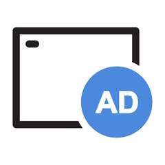 Browser ad block icon. Ad blocker or advertising concept illustration