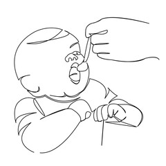 baby eats from a spoon