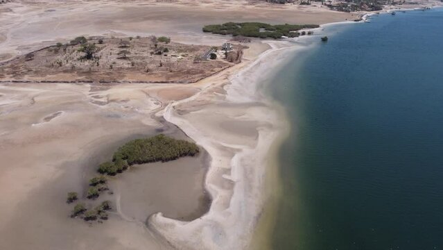 Village in Senegal named Mar Lodj, west Africa. Taken with drone