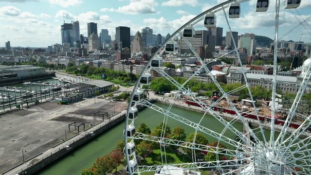 View on Montreal Grande Roue in the Old Port