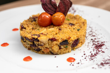 Vegetarian dishes such as salads, quinoa, avocado, vegetables and wraps