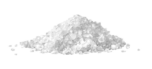 A heap of sea salt on white