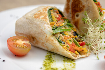 Vegetarian dishes such as salads, quinoa, avocado, vegetables and wraps