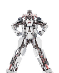 cyber mechis is doing a power pose bottom view